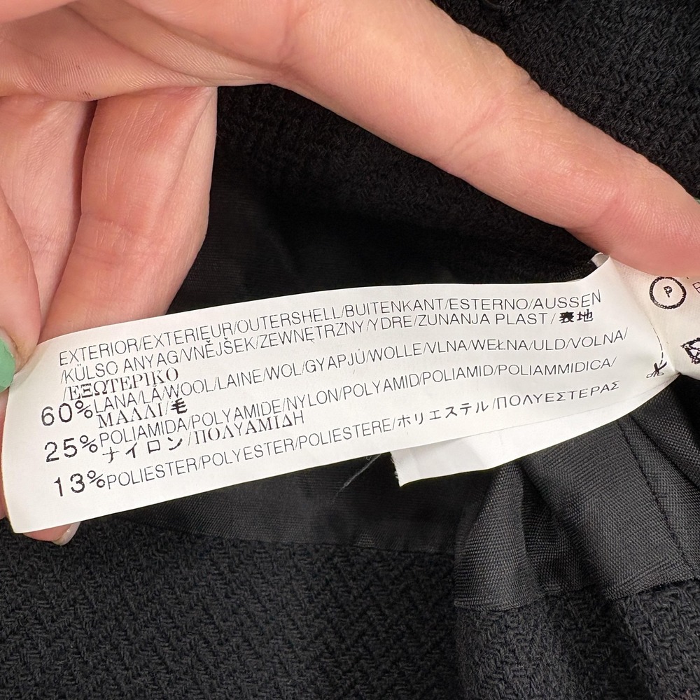 Zara Basic Jacket Womens Medium Black Wool Herrin… - image 8